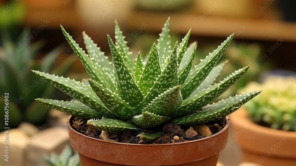 A vibrant green succulent plant in a terracotta pot, showcasing its unique leaf patterns and texture, perfect for home decor. A vibrant green succulent plant in a terracotta pot, showcasing its unique leaf patterns and texture, perfect for home decor.