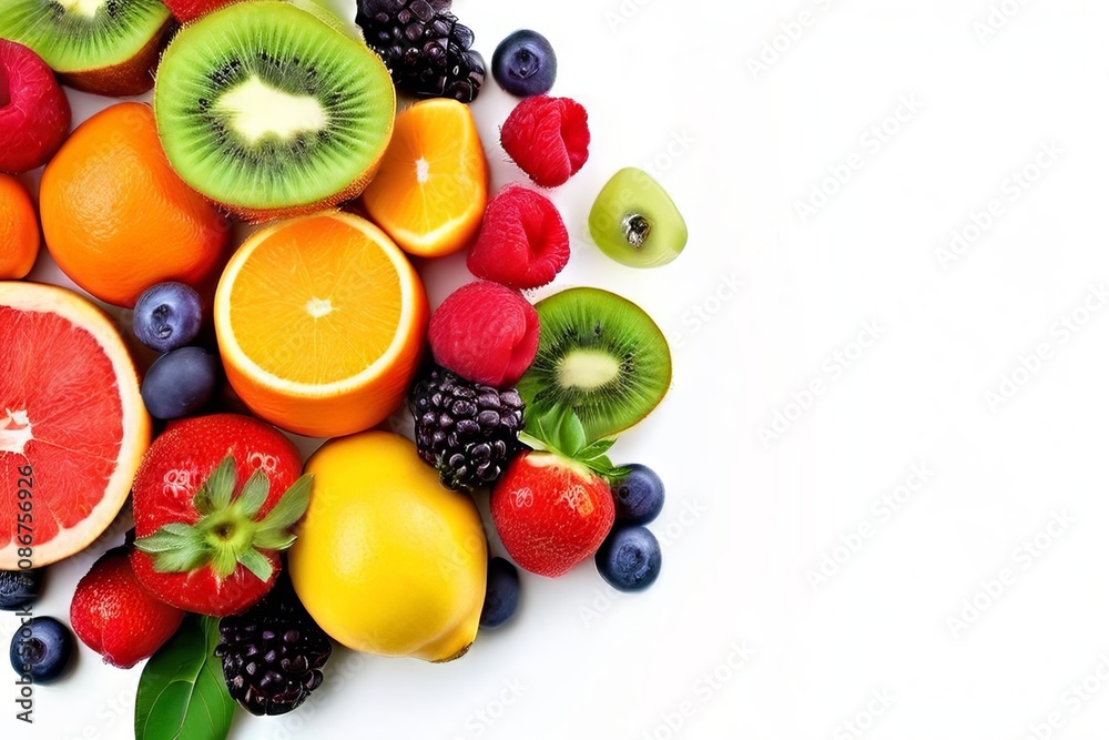 fresh fruits a close up of a colorful arrangement of fresh fruit