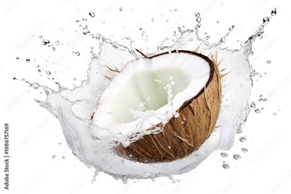 Coconut white background accessories freshness.