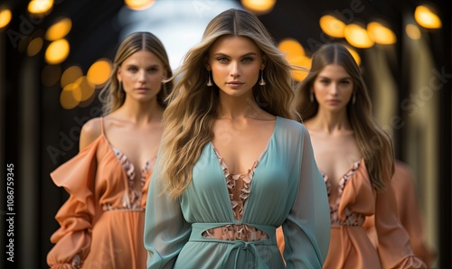 Group of Women Walking Down Runway