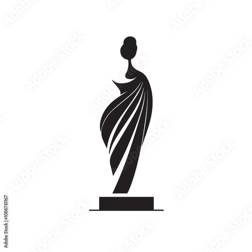 Statue In cartoon, hand-drawn flat style. image for social media, websites and UI. Isolated 2D vector design in logo, icon, sketch style, simple line vector, single color. AI Generative Art.