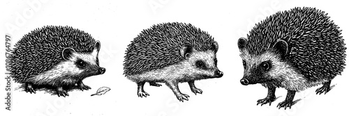 White background with a profile silhouette of a spiky hedgehog.