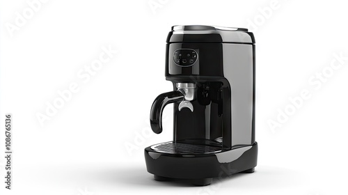 Sleek black espresso machine with a modern design, perfect for coffee lovers.