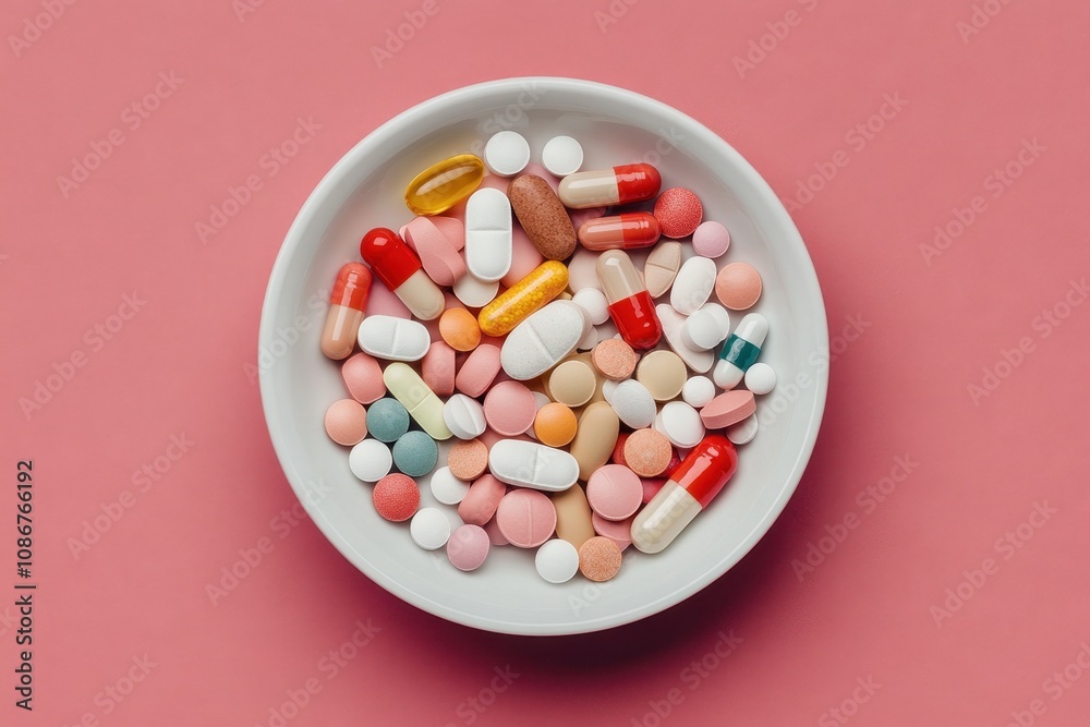 Assortment of Pills in a Small Dish Assortment of Pills in a Small Dish