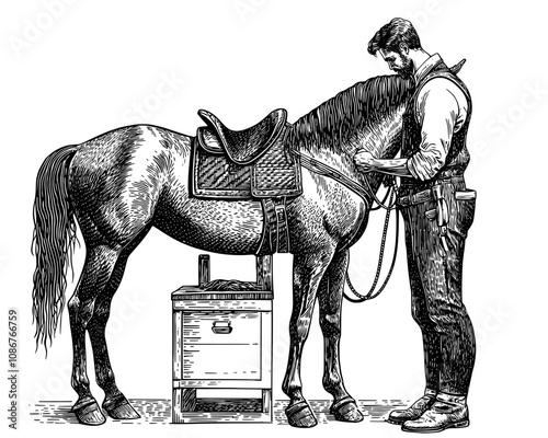 Various groom tools used to prepare a beautiful thoroughbred stallion with groom tools. Mare hair treatment. Flat modern illustration isolated on white.