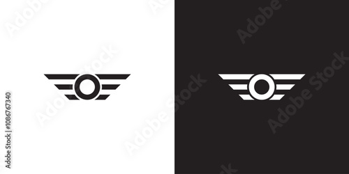 Letter O circle logo wings vector icon