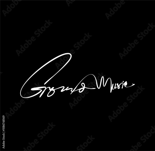 Ground Music typography design, vector illustration .