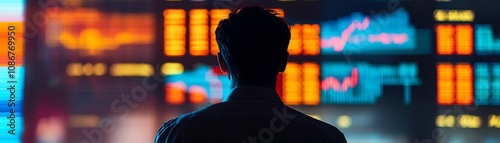 Silhouetted Investor Facing...