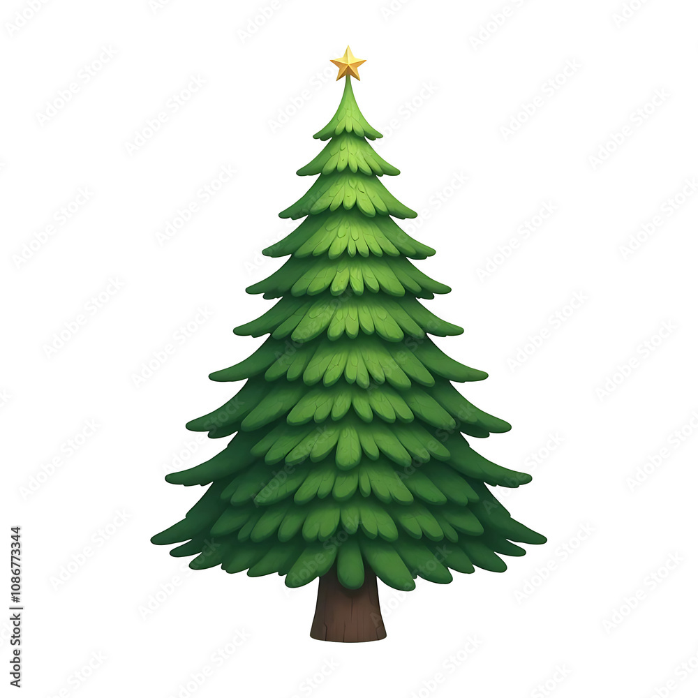 Realistic 3d Christmas Tree with star Realistic 3d Christmas Tree with star