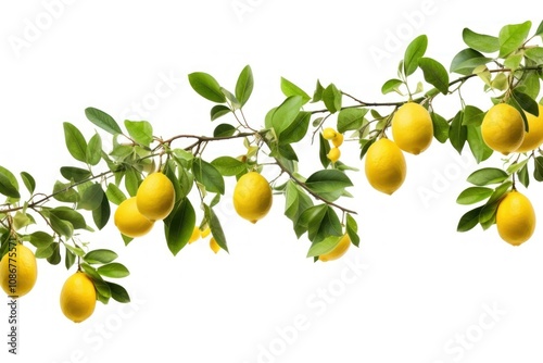Hanging lemon tree branches fruit plant food.