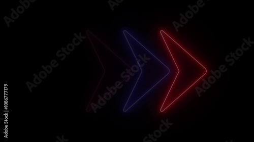 Wallpaper Mural Right side indicator arrow icon animation on black background. 4k render. High resolution Video footage. Torontodigital.ca