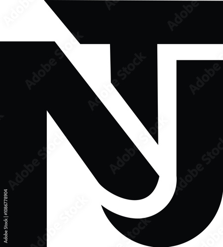 NTJ Letter Initial Logo Design Template Vector Illustration, Modern logo design vector icon.