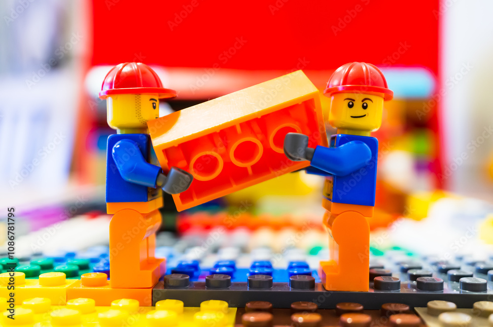 Obraz premium Lego construction worke