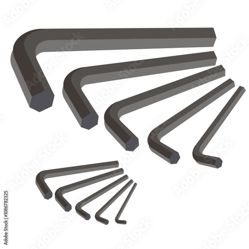 Obraz na plátně Hex key allen wrench tool set