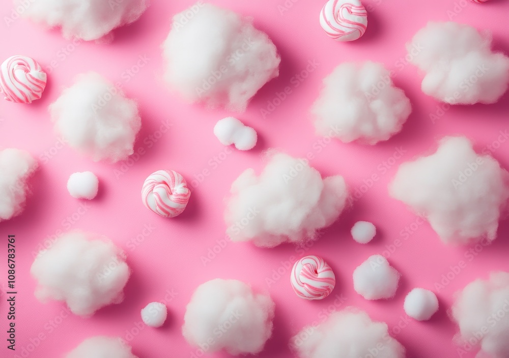 A pink pastel background with clouds, a dreamy texture A pink pastel background with clouds, a dreamy texture