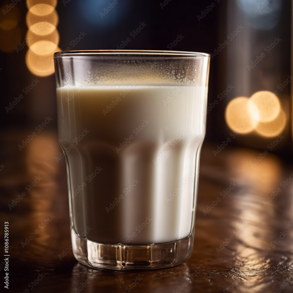 Milch - Frisch eingeschenkte Milch in klarem Glas Milch - Frisch eingeschenkte Milch in klarem Glas