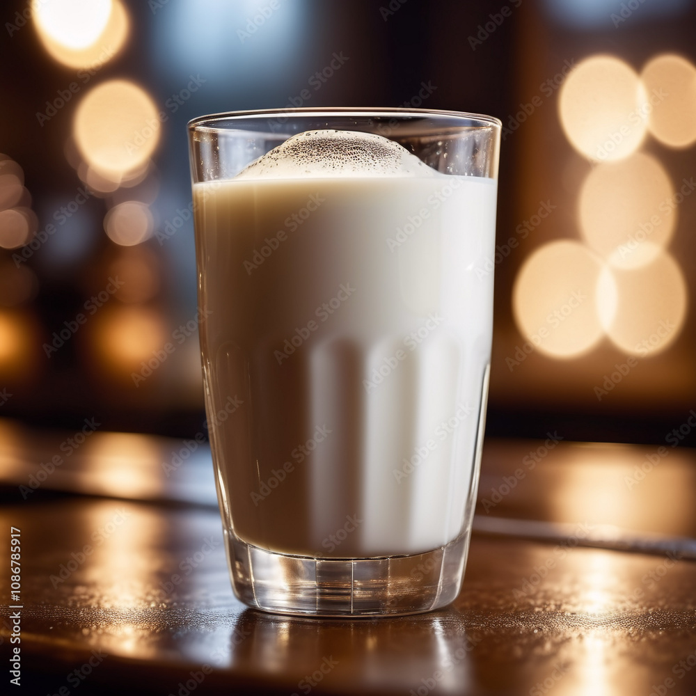 Milch - Kalte Milch im Glas mit Tropfen am Rand Milch - Kalte Milch im Glas mit Tropfen am Rand