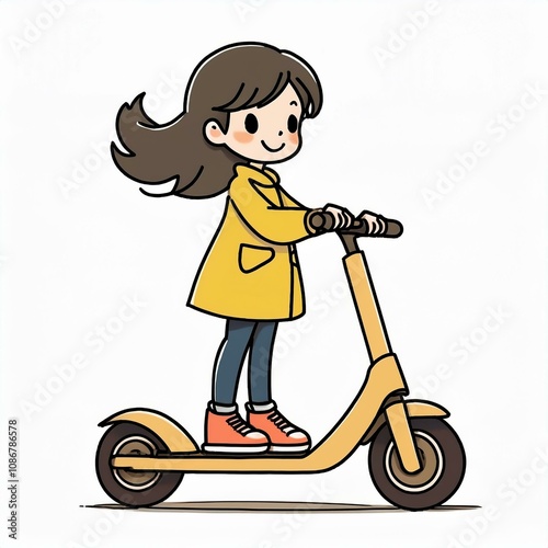 キックボードの乗る女の子