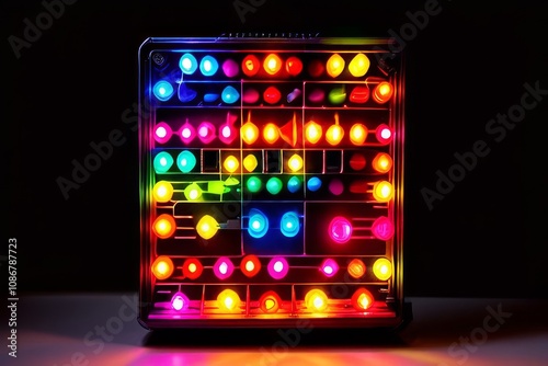 lite brite toy that creates illuminated designs by placing color photo