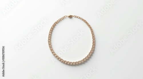 Elegant gold chain necklace on a white background