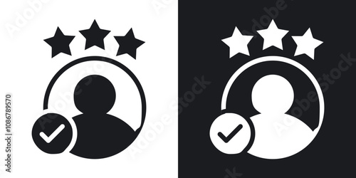 Customer experience icon set in black filled and solid filled style photo