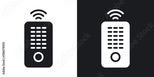 Remote icon set in black filled and solid filled style