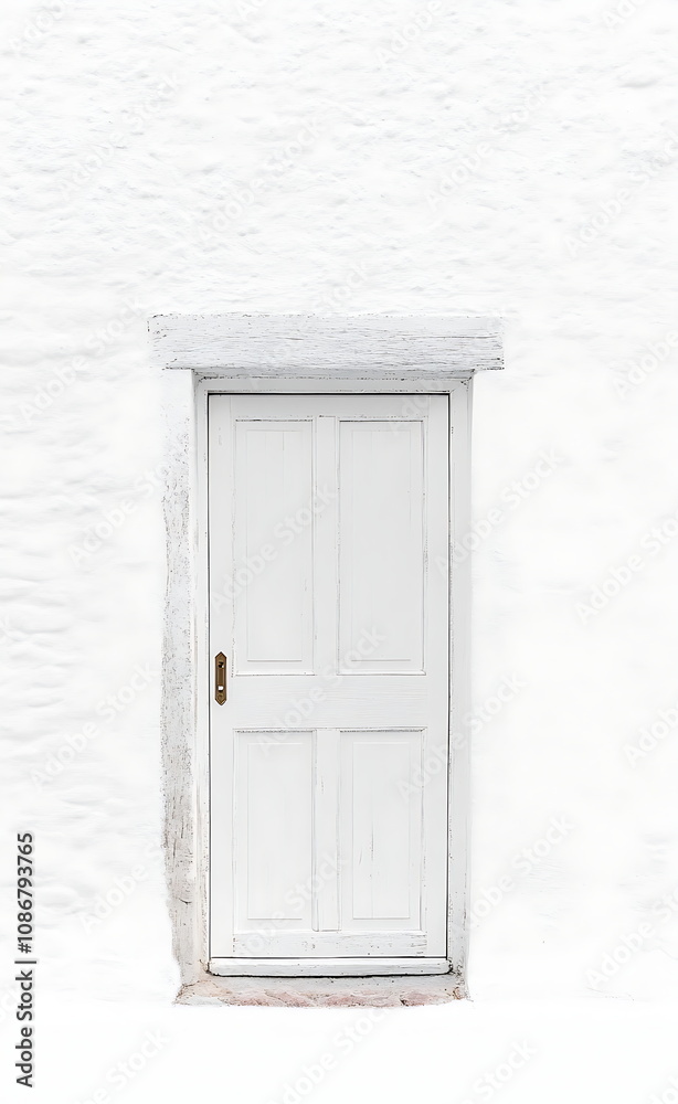 A white door opens against a white background A white door opens against a white background