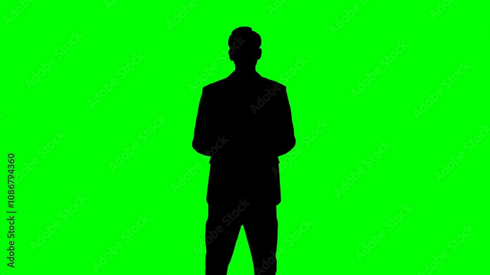 This animation features a silhouette of a person standing against a bright green background, suggesting a chroma key or green screen effect.
This animation features a silhouette of a person standing against a bright green background, suggesting a chroma key or green screen effect.