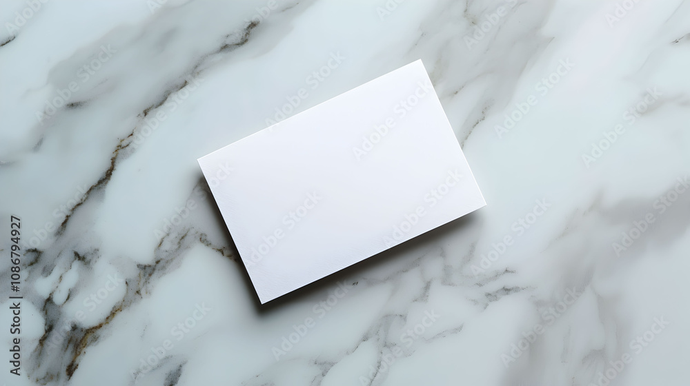 A blank white card rests on a smooth marble surface, showcasing a minimalist aesthetic and potential for creative design or messaging. A blank white card rests on a smooth marble surface, showcasing a minimalist aesthetic and potential for creative design or messaging.