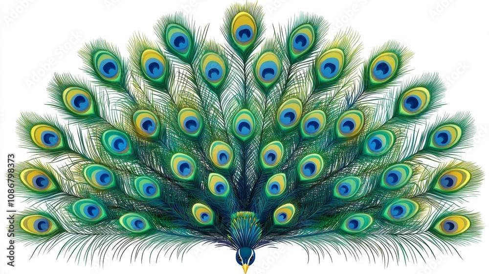 Obraz premium Peacock Feather Display