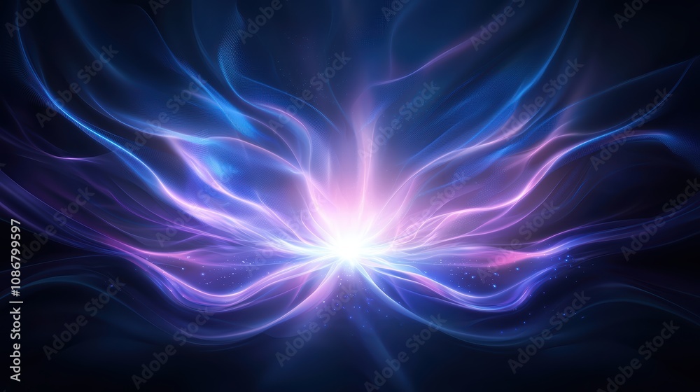 Obraz premium Dynamic abstract light patterns digital art colorful background modern creative vision