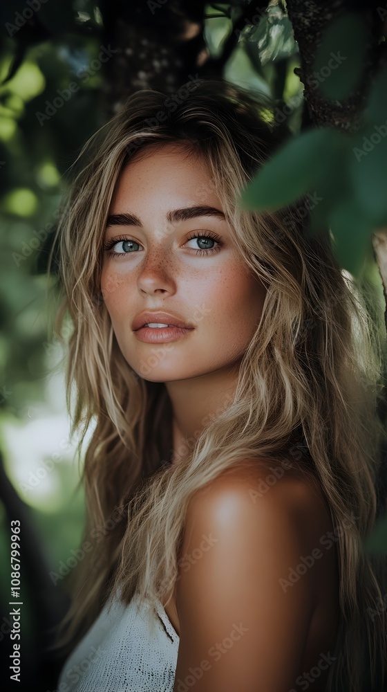 Serene and Captivating Female Portrait with Soft Lighting and Emotional Expression Serene and Captivating Female Portrait with Soft Lighting and Emotional Expression