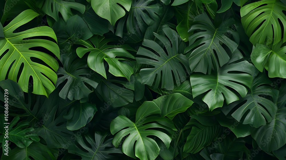 Lush Green Foliage Background with Various Leaves for Nature Inspired Designs Lush Green Foliage Background with Various Leaves for Nature Inspired Designs