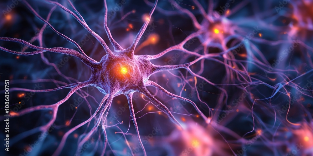 Human brain neuron neural visualization. Human brain neuron neural visualization.