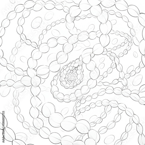 Forced perspective view of ribosomes aiding in polypeptide formation during protein synthesis photo