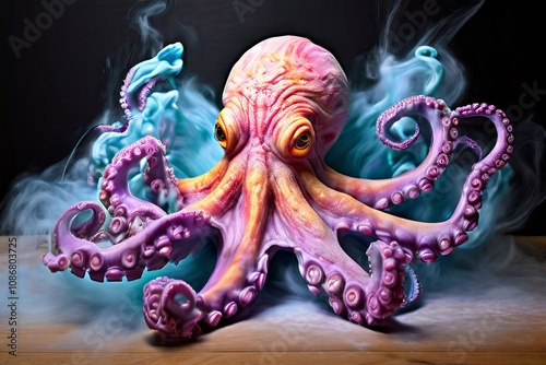 octopus chalk with many tentacles multi directional explosion photo