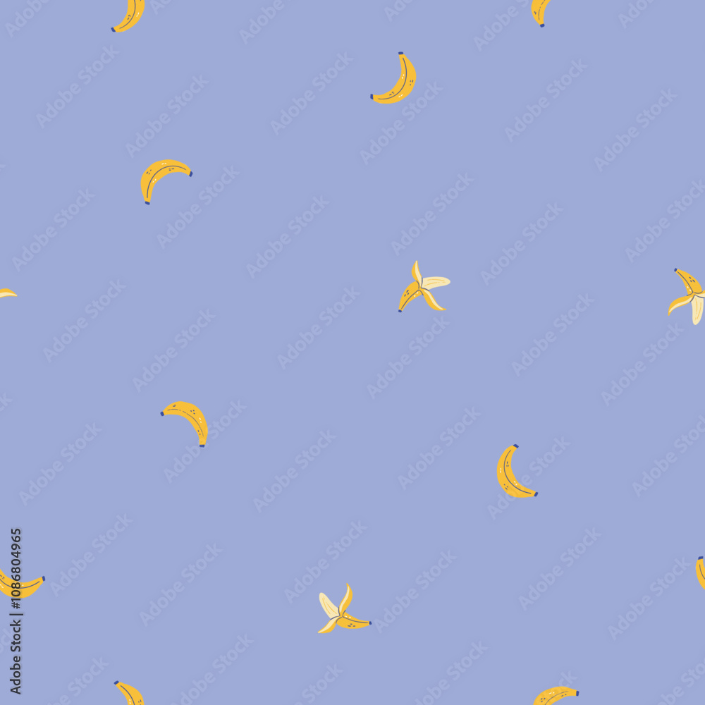 Fototapeta premium Cute Seamless Banana Vector Pattern