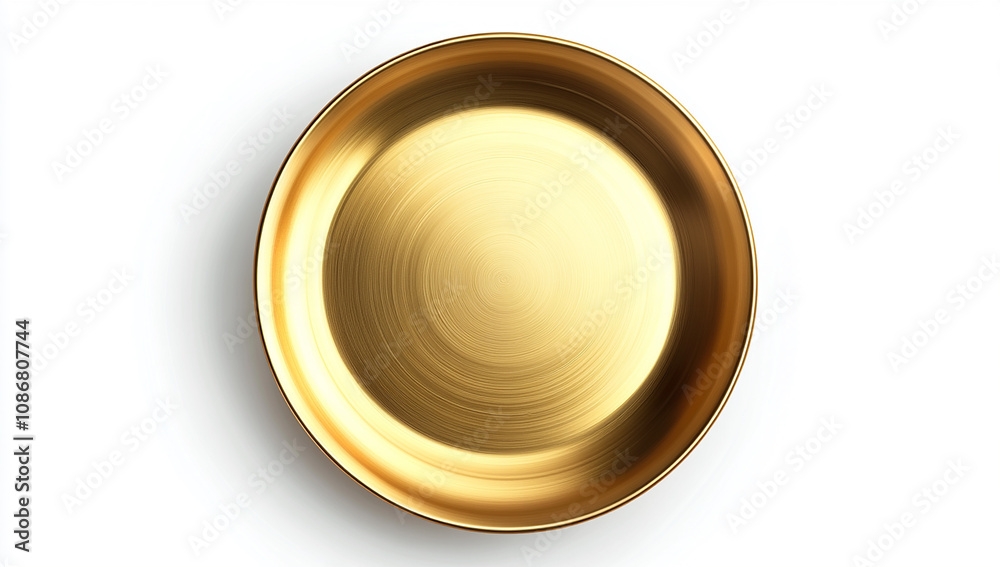 A shiny golden plate with a smooth surface A shiny golden plate with a smooth surface