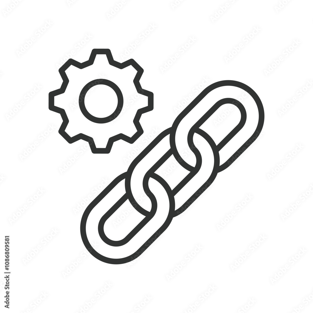 Supply chain management, icon in line design. Supply, chain, management, logistics, inventory, distribution, transportation on white background vector. Supply chain management editable stroke icon Supply chain management, icon in line design. Supply, chain, management, logistics, inventory, distribution, transportation on white background vector. Supply chain management editable stroke icon