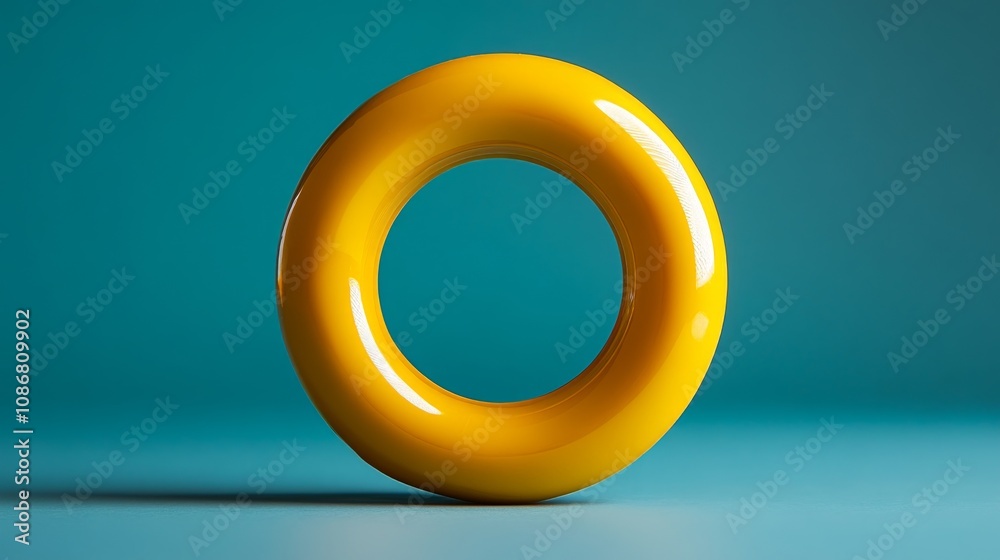 Yellow Torus on Teal Background Yellow Torus on Teal Background