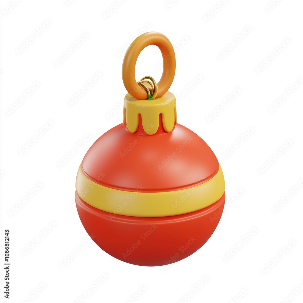 3D Render of a Cartoon Christmas Ornament