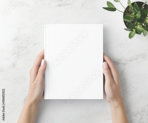 Blank Book Mockup in Hands