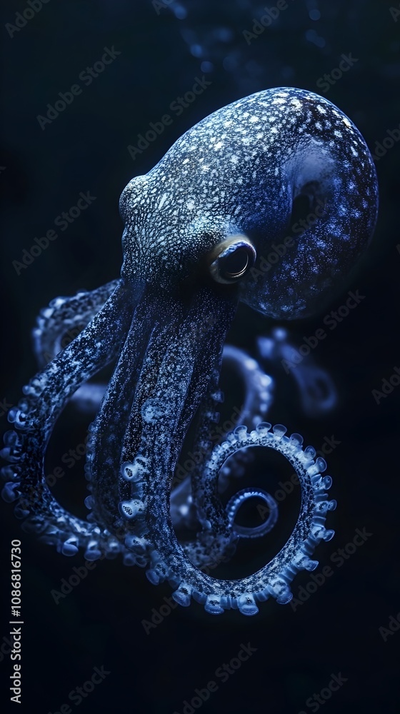 Obraz premium Mesmerizing Octopus in the Mysterious Depths of the Underwater World