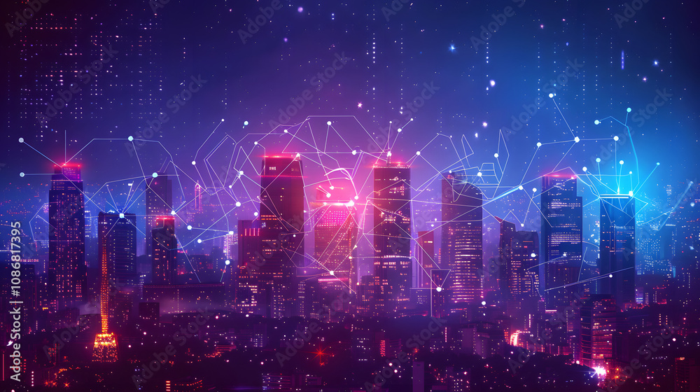 Wireless network and connection city Wireless network and connection city