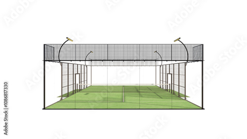 Wallpaper Mural green padel tennis court back view illustration 3d rendering isolated on transparent background Torontodigital.ca