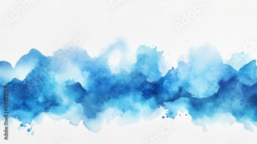 Blue Watercolor Splash Background