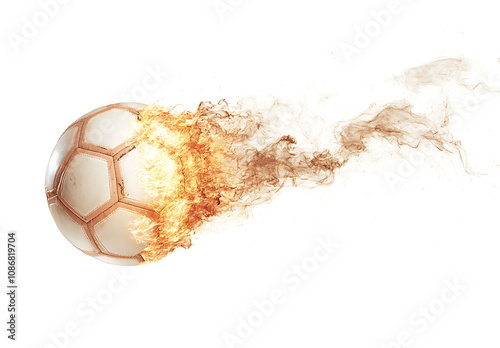 Wallpaper Mural Soccer ball on fire isolated on a white background Torontodigital.ca
