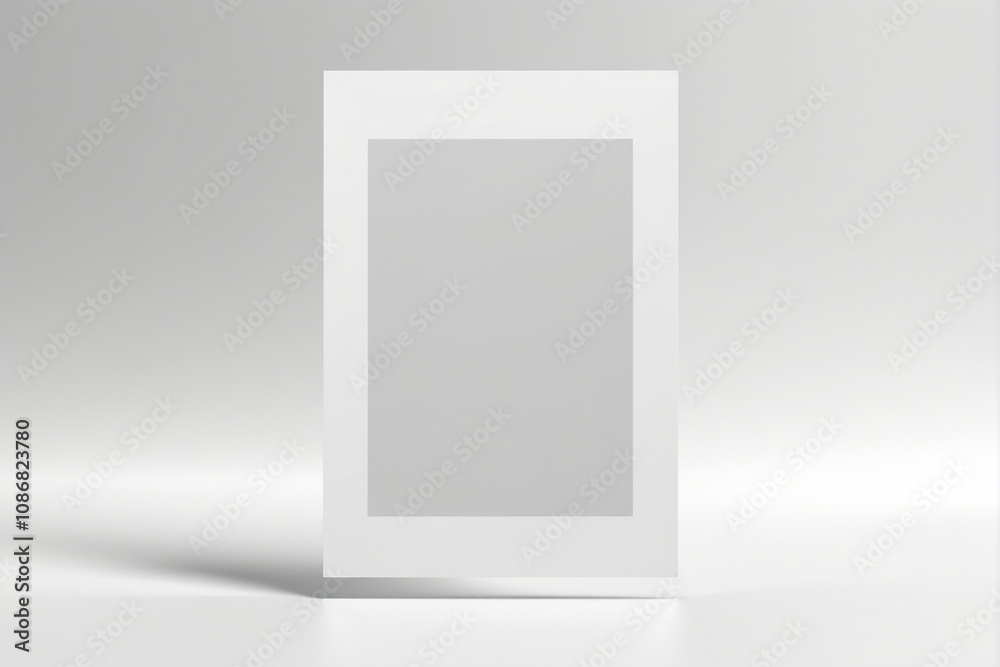 Sophisticated Wooden Flyer Frame Mockup on White Desk with Natural Lighting