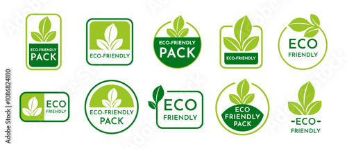 Eco frendly vector label and vector icon