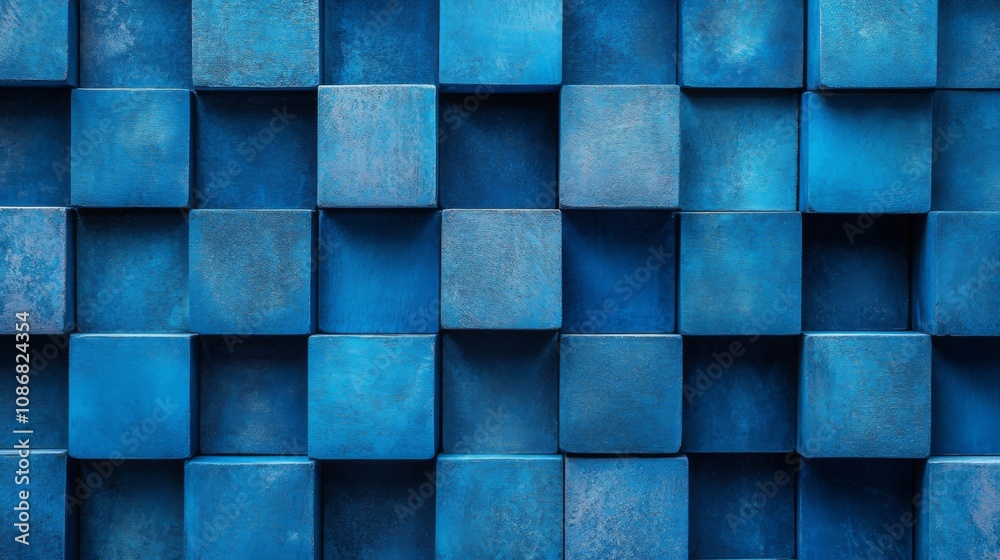 Abstract Blue Geometric Blocks Abstract Blue Geometric Blocks